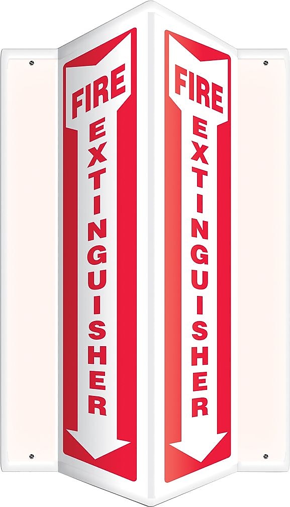 Accuform Fire Extinguisher Projection Sign, Red/White, 18"H x 4"W (PSP315)