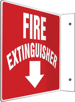 Accuform Fire Extinguisher Projection Sign, White/Red, 8"H x 12"W (PSP219)