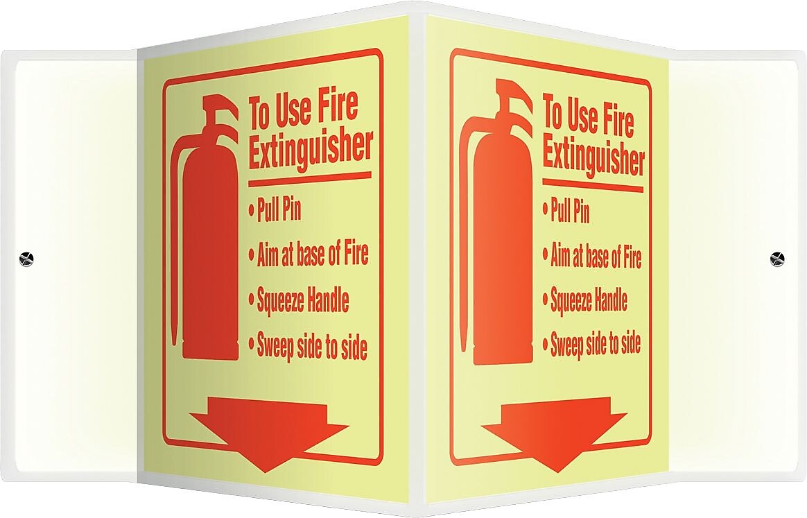 Accuform To Use Fire Extinguisher Projection Sign, Red, 6"H x 5"W (PSP349)