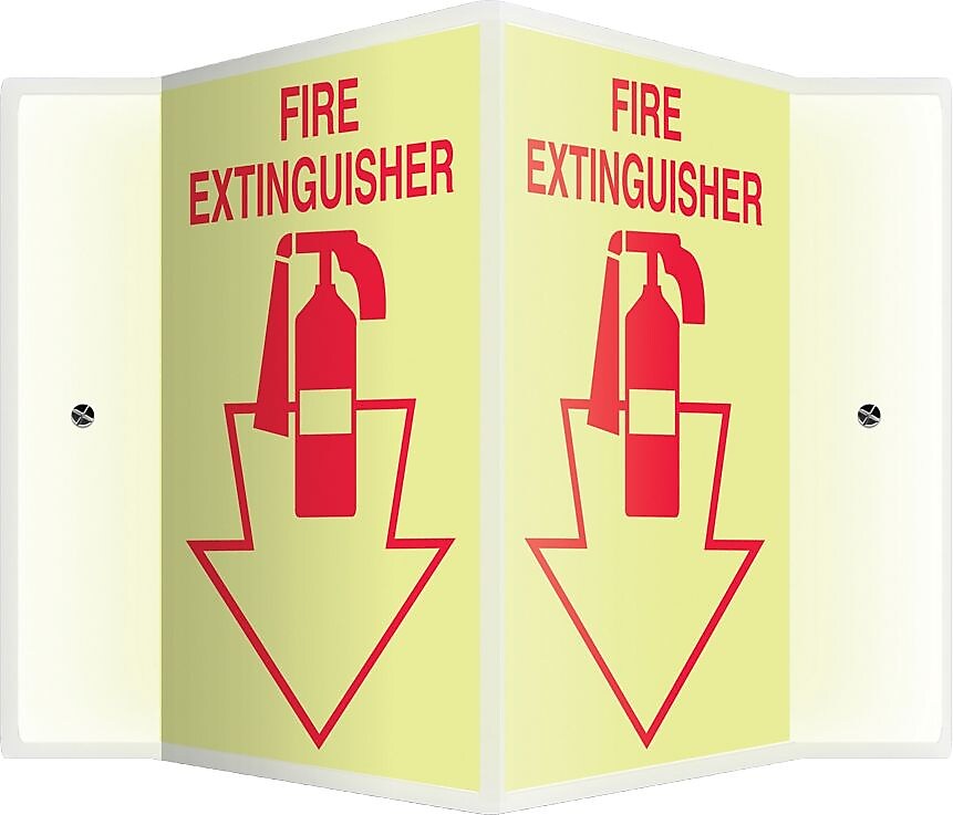 Accuform Fire Extinguisher Projection Sign, Red/White, 12"H x 9"W (PSP362)