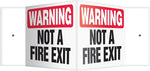 Accuform Warning Not A Fire Exit Projection Sign, Black/White, 8"H x 12"W (PSP332)