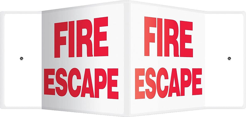 Accuform Fire Escape Projection Sign, Red/White, 8"H x 12"W (PSP323)