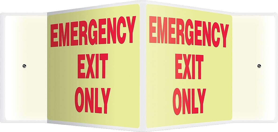 Accuform Emergency Exit Only Projection Sign, Red/White, 8"H x 12"W (PSP341)