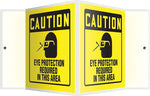 Accuform Eye Protection Required In This Area Projection Sign, Black/Yellow, 6"H x 5"W (PSP360)