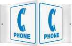 Accuform Phone Projection Sign, Blue/White, 6"H x 5"W (PSP378)