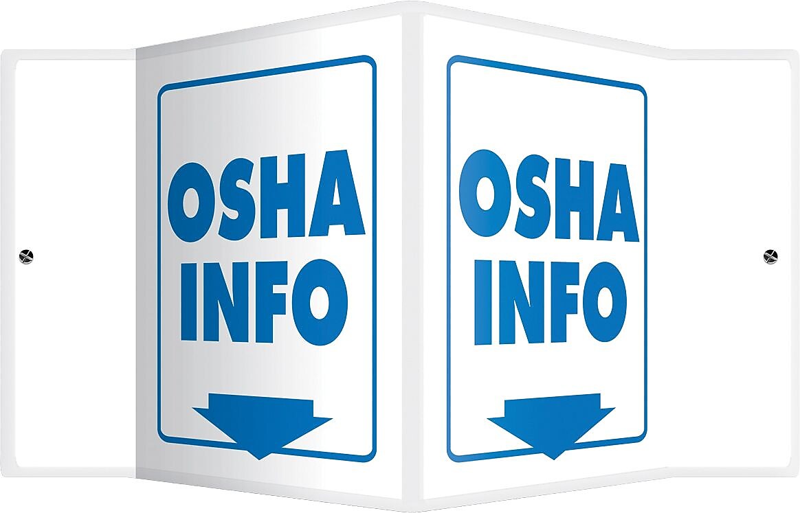 Accuform OSHA Inform Projection Sign, Blue/White, 6"H x 5"W (PSP377)