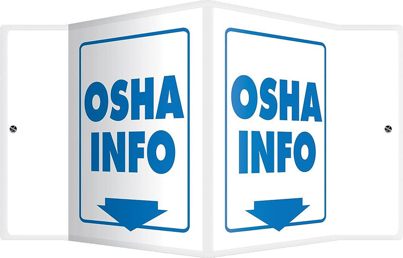 Accuform OSHA Inform Projection Sign, Blue/White, 6"H x 5"W (PSP377)