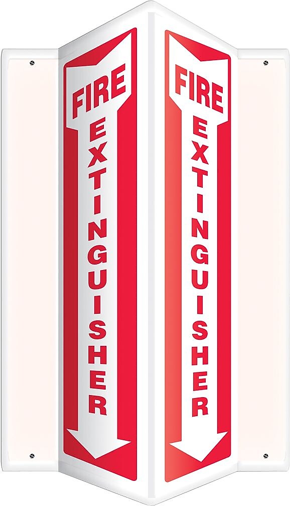 Accuform Fire Extinguisher Projection Sign, Red/White, 12"H x 4"W (PSP330)