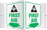 Accuform First Aid Projection Sign, Green/Black/White, 6"H x 5"W (PSP605)