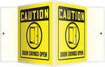 Accuform Door Swings Open Projection Sign, Black/Yellow, 6"H x 5"W (PSP127)