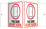 Accuform Fire Door Do Not Block Projection Sign, Red/Black/White, 6"H x 5"W (PSP132)