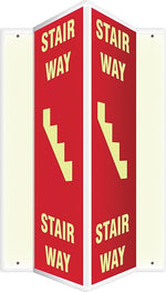 Accuform Signs® Stair Way Projection Sign, White/Red, 24"H x 4"W, 1/Pack (PSP321)