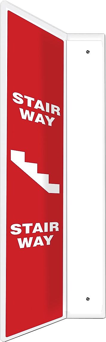 Accuform Stair Way Projection Sign, White/Red, 24"H x 4"W (PSP747)