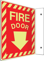 Accuform Fire Door Projection Sign, White/Red, 12"H x 9"W (PSP434)