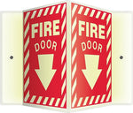 Accuform Fire Door Projection Sign, White/Red, 12"H x 9"W (PSP353)