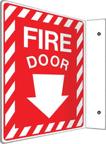 Accuform Fire Door Projection Sign, White/Red, 12"H x 9"W (PSP429)
