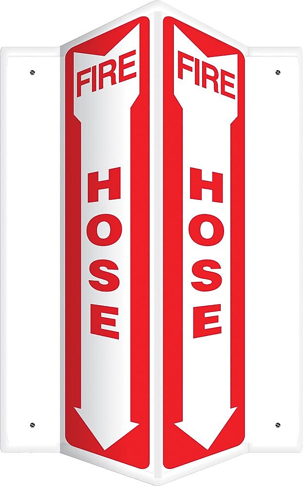 Accuform Fire Hose Projection Sign, Red/White, 18"H x 4"W (PSP366)