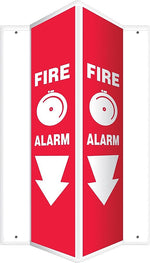 Accuform Fire Alarm Projection Sign, White/Red, 24"H x 4"W (PSP638)