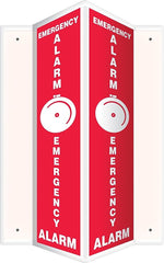 Accuform Emergency Alarm Projection Sign, White/Red, 24"H x 4"W (PSP631)