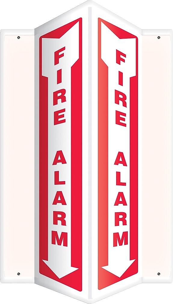 Accuform Fire Alarm Projection Sign, Red/White, 24"H x 4"W (PSP626)