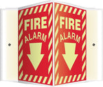 Accuform Signs® Fire Alarm Projection Sign, White/Red, 12"H x 9"W, 1/Pack