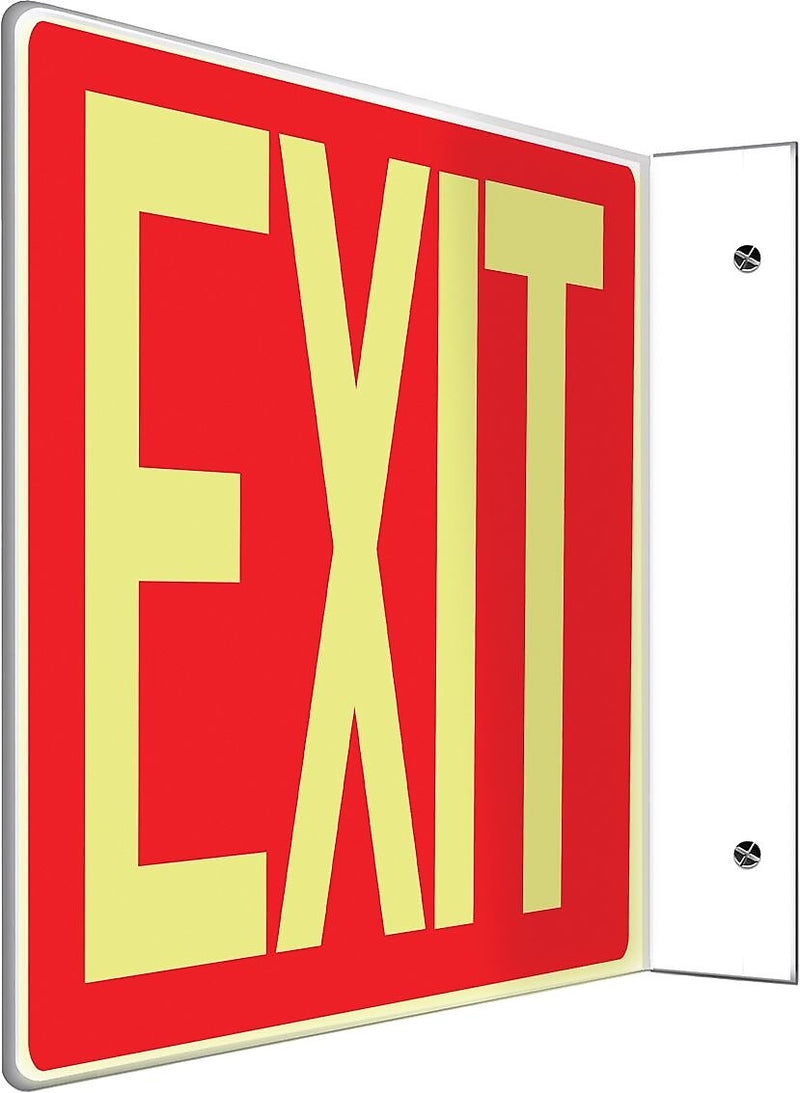 Accuform Exit Projection Sign, Yellow/Red, 8"H x 12"W (PSP227)