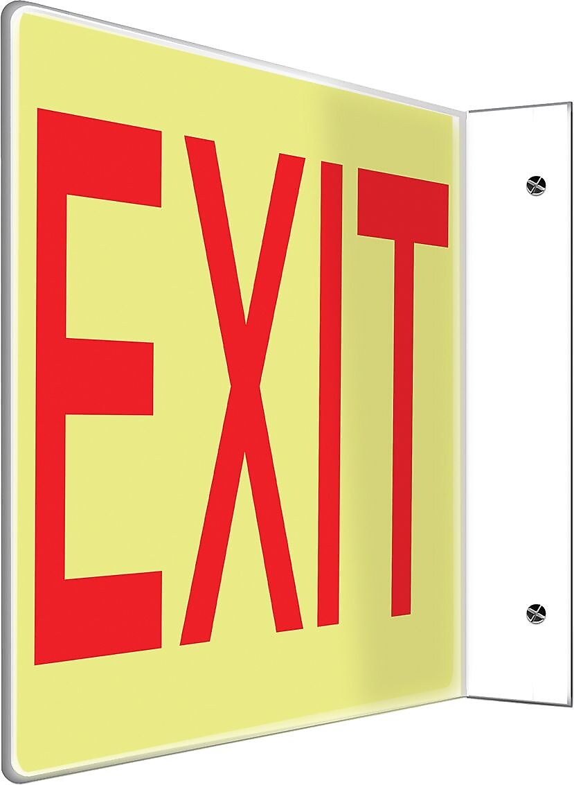 Accuform Exit Projection Sign, Red/White, 8"H x 12"W (PSP224)