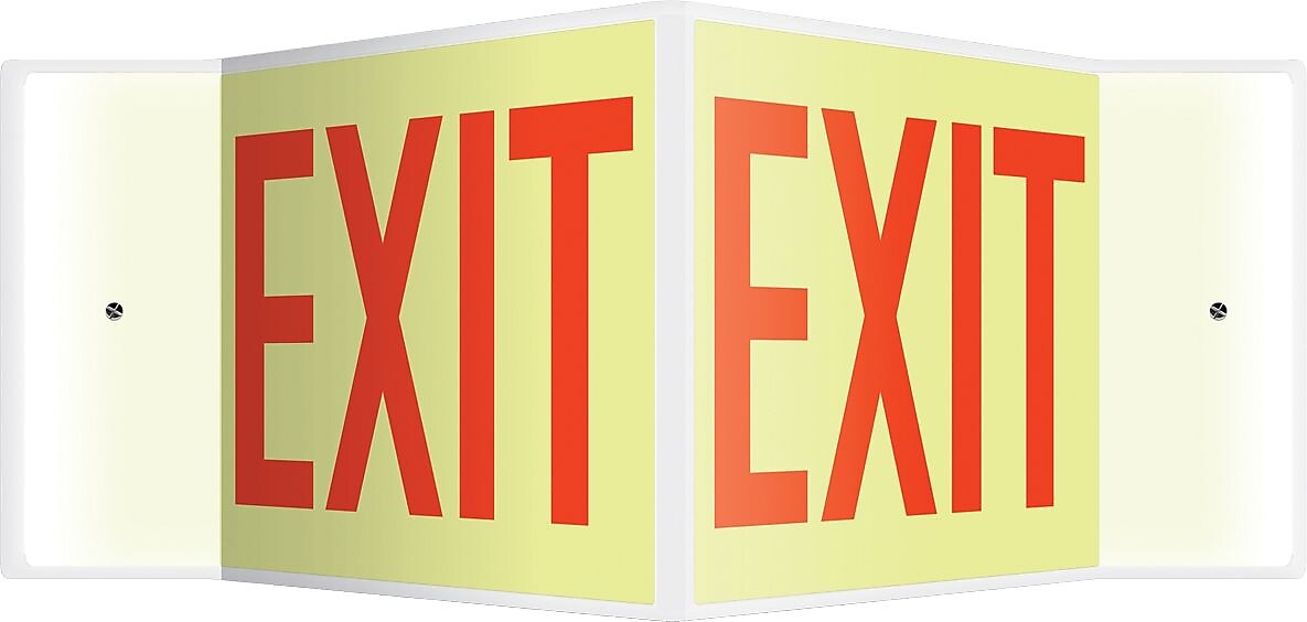 Accuform Signs® Exit Projection Sign, Red, 8"H x 12"W, 1/Pack