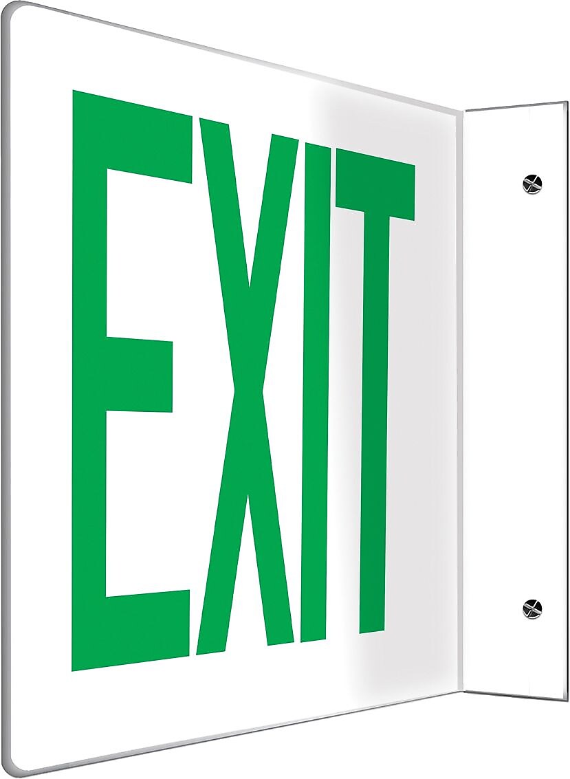 Accuform Exit Projection Sign, Green/White, 8"H x 12"W (PSP228)