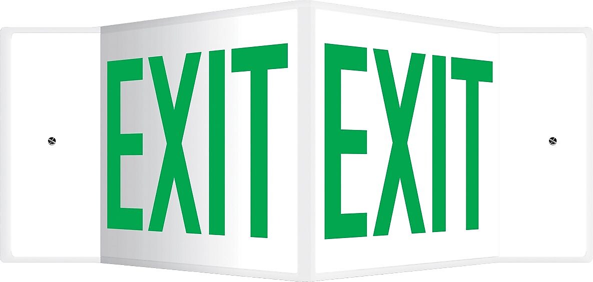 Accuform Exit Projection Sign, Green/White, 8"H x 12"W (PSP339)