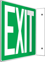 Accuform Exit Projection Sign, White/Green, 8"H x 12"W (PSP225)