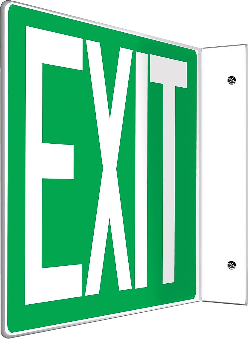 Accuform Exit Projection Sign, White/Green, 8"H x 12"W (PSP225)