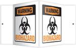 Accuform Warning Biohazard Projection Sign, Black/Orange/White, 6"H x 5"W (PSP662)