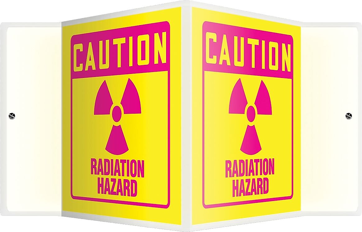 Accuform Radiation Hazard Projection Sign, Pink/Yellow, 6"H x 5"W (PSP660)