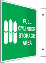 Accuform Full Cylinder Storage Area Projection Sign, White/Green, 8"H x 8"W (PSP754)