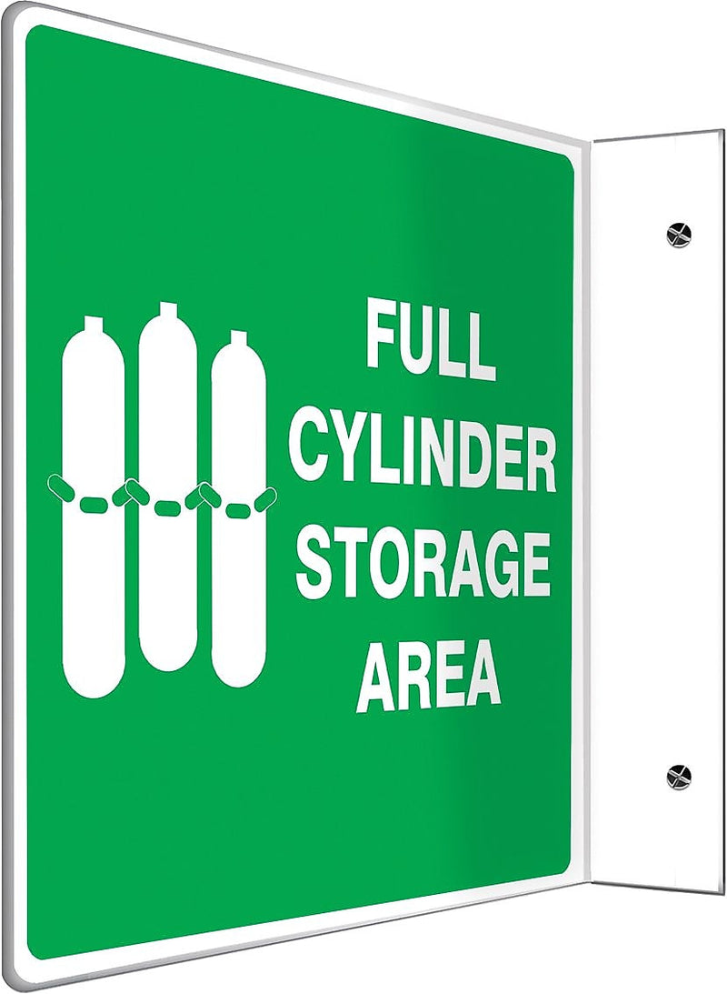 Accuform Full Cylinder Storage Area Projection Sign, White/Green, 8"H x 8"W (PSP754)