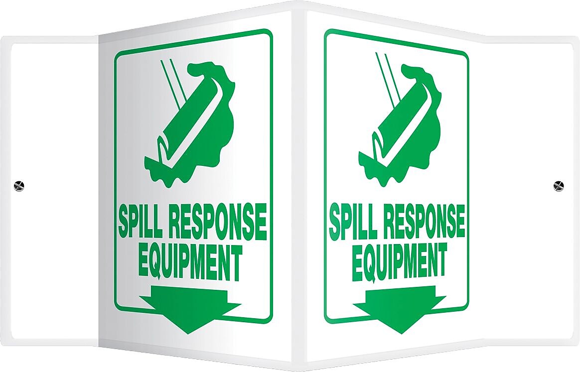 Accuform Spill Response Equipment Projection Sign, Green/White, 8"H x 12"W (PSP390)