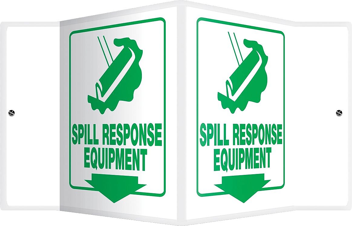 Accuform Spill Response Equipment Projection Sign, Green/White, 6"H x 5"W (PSP381)