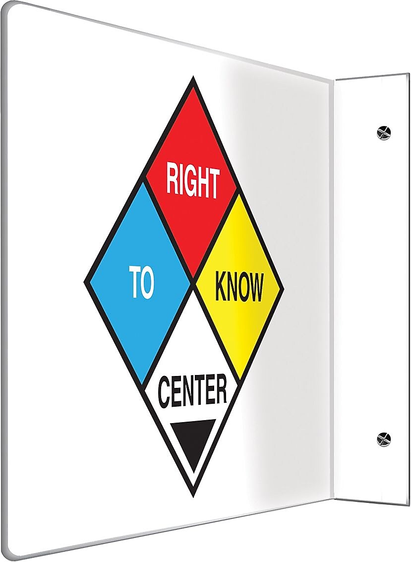Accuform Right To Know Center Projection Sign, 8"H x 12"W (PSP472)