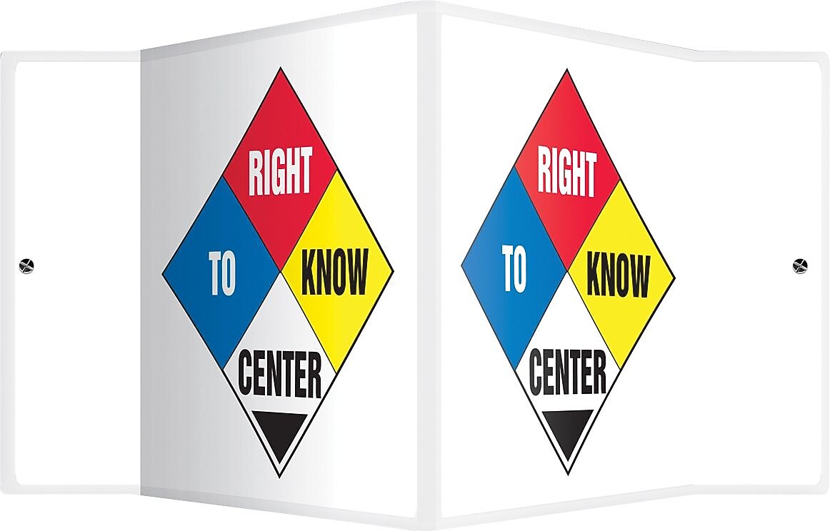 Accuform Right To Know Center Projection Sign, 8"H x 12"W (PSP764)