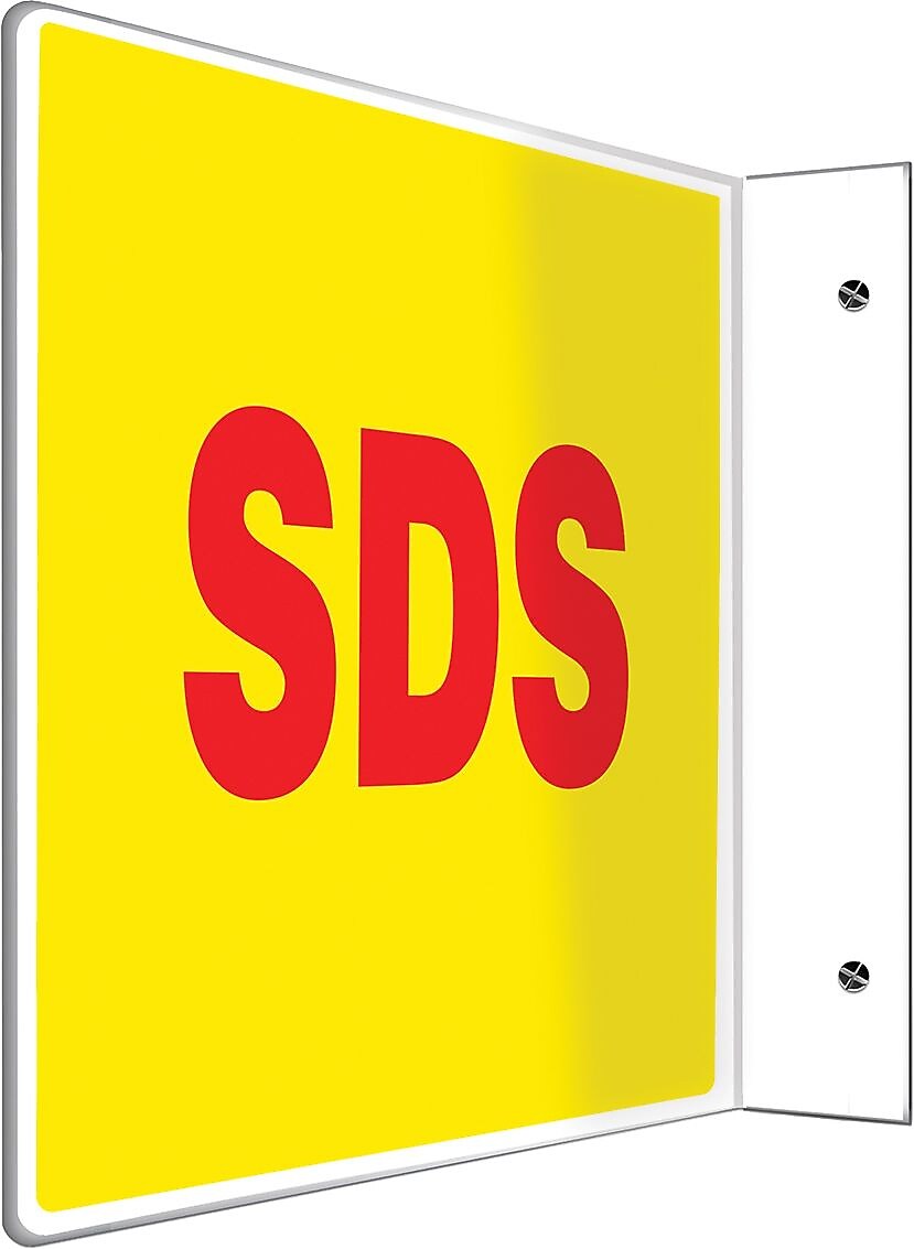 Accuform SDS Projection Sign, Red/Yellow, 8"H x 12"W (PSP452)