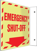 Accuform Emergency Shut-Off Projection Sign, Red, 8"H x 8"W (PSP919)