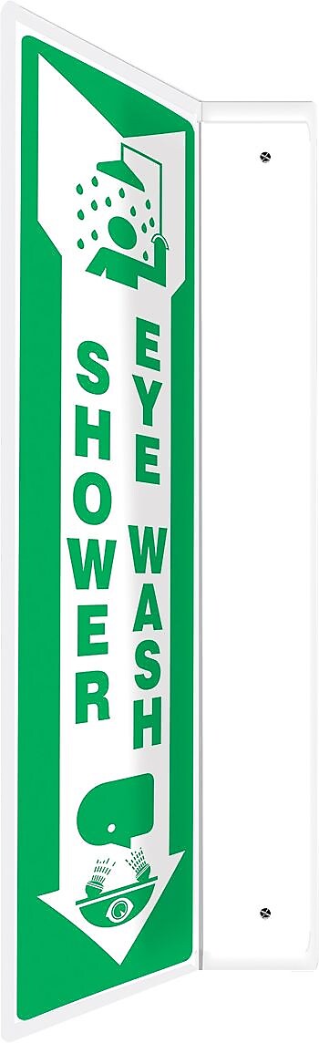 Accuform Shower Eye Wash Projection Sign, Green/White, 18"H x 4"W (PSP439)