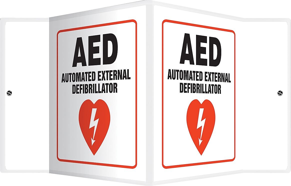 Accuform AED Automated External Defibrillator Projection Sign, Red/Black/White, 6"H x 5"W (PSP610)