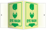 Accuform Signs® Eye Wash Projection Sign, Green/Yellow, 6"H x 5"W, 1/Pack
