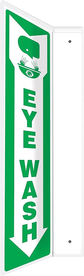 Accuform Eye Wash Projection Sign, Green/White, 18"H x 4"W (PSP437)