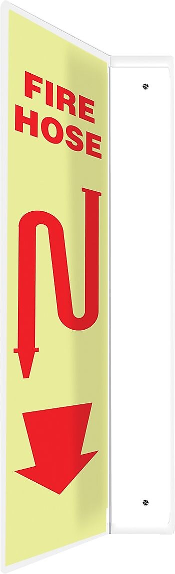 Accuform Fire Hose Projection Sign, Red/Yellow, 24"H x 4"W (PSP746)