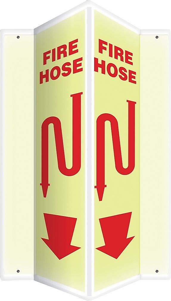 Accuform Fire Hose Projection Sign, Red/Yellow, 24"H x 4"W (PSP329)