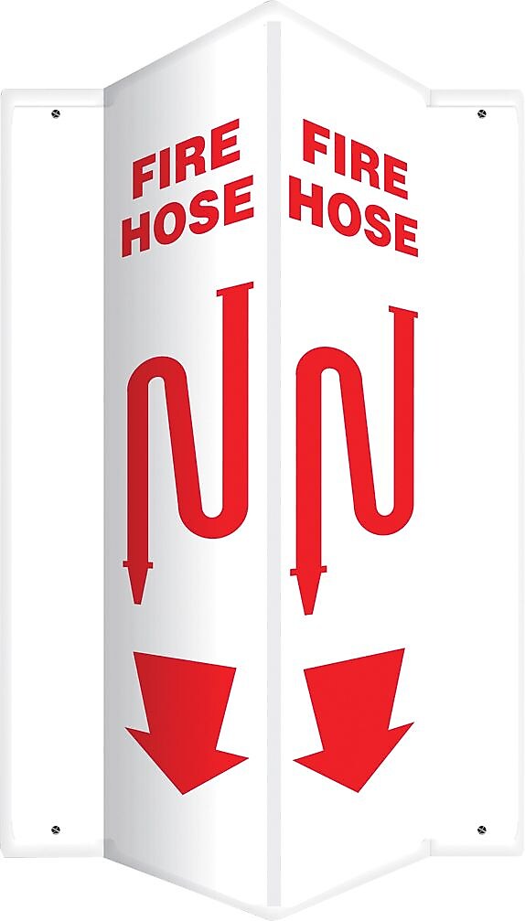 Accuform Signs® Fire Hose Projection Sign, Red/White, 24"H x 4"W, 1/Pack (PSP635)