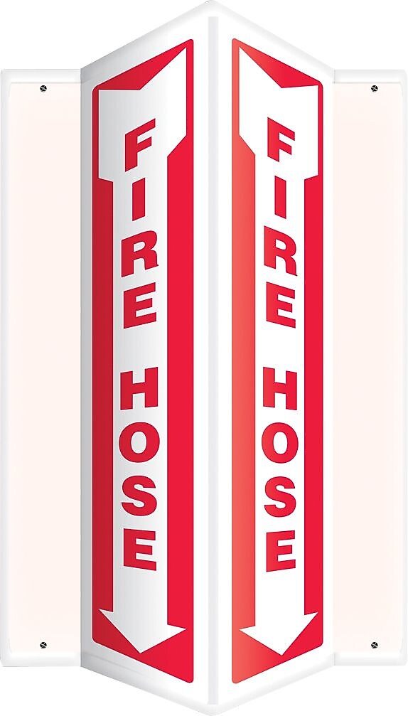 Accuform Fire Hose Projection Sign, Red/White, 24"H x 4"W (PSP629)